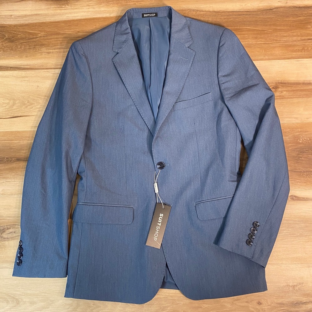 SuitShop Light Blue Slim Fit Jacket 38 Regular Mens Blazer $149